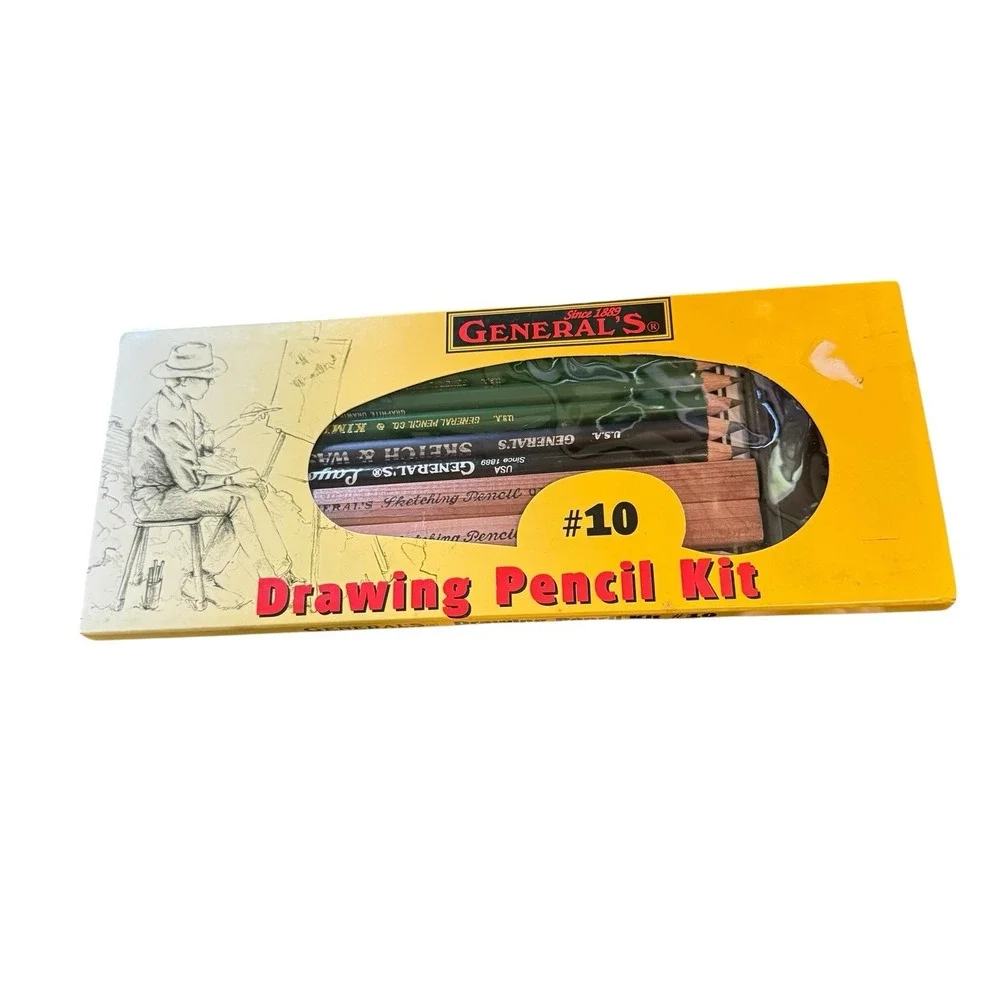 General Pencil Drawing Pencil Kit #10 - 13 Pieces Charcoal Graphite Vintage USA